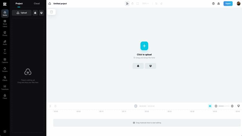 Import videos to CapCut's Media panel