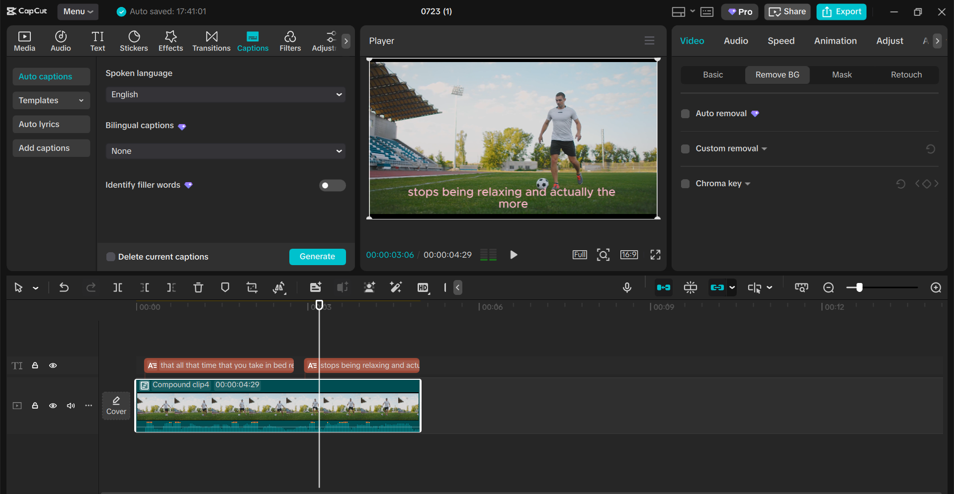 Interface do editor de vídeo para desktop CapCut - a melhor ferramenta para exportar vídeos de alta qualidade