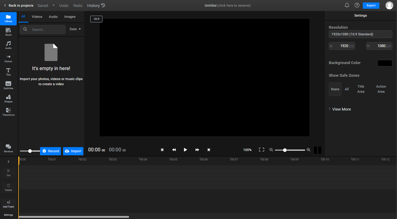 Flixier interface