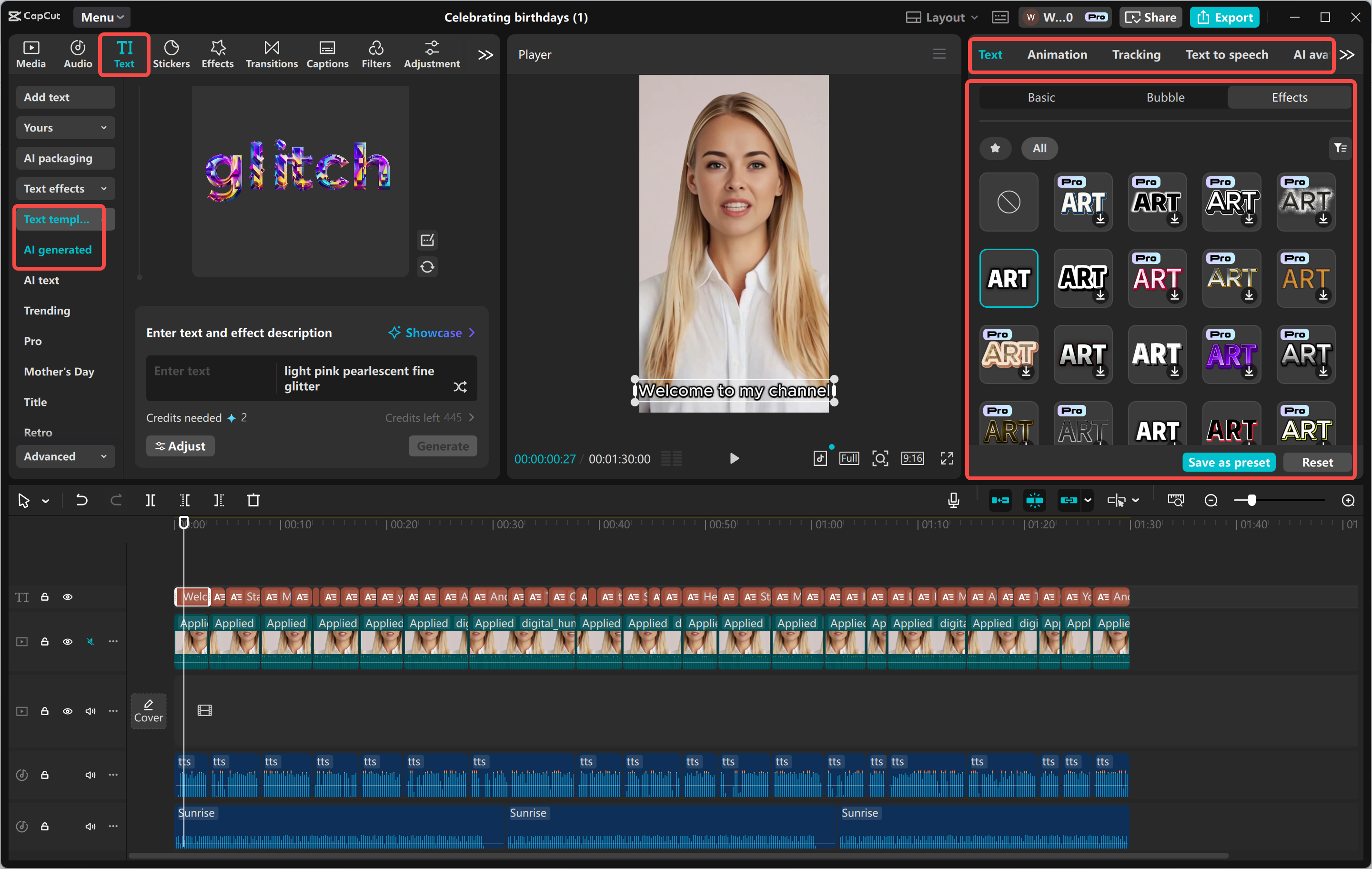 Dodawanie tekstu do wideo w CapCut edytorze wideo na pulpicie
