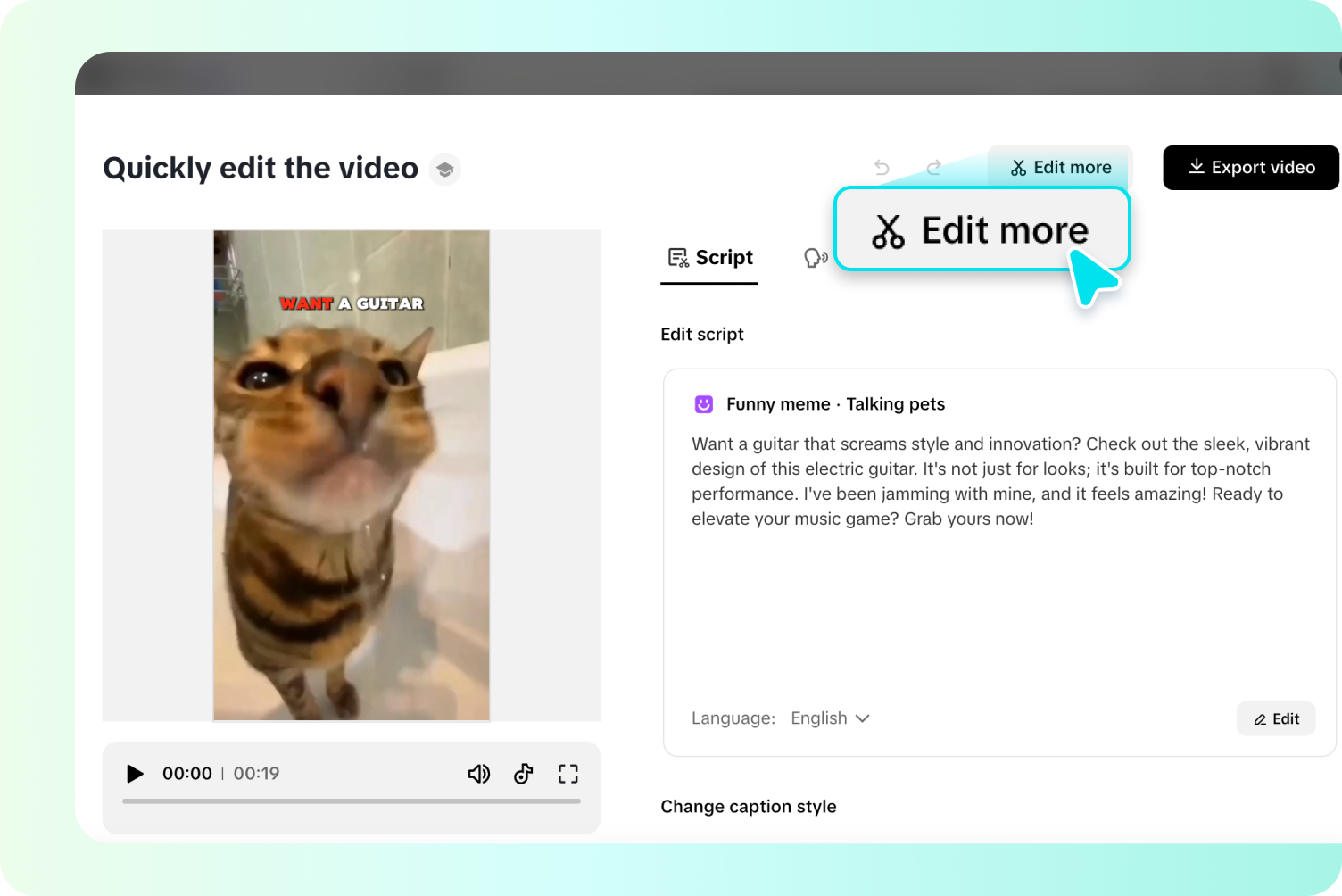Edit your generated video