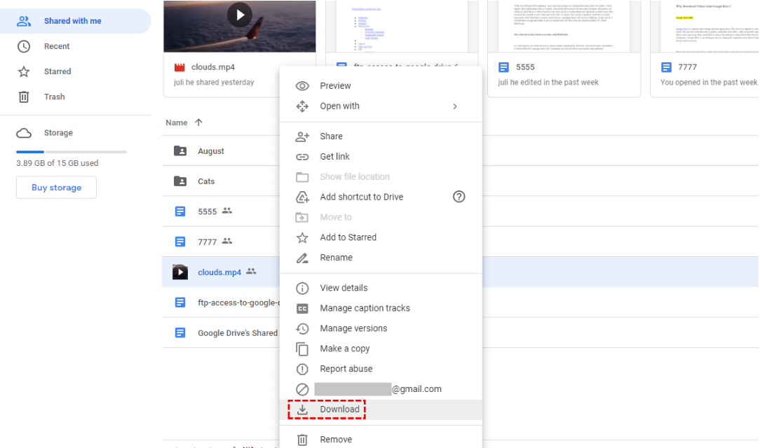How to download Google Drive videos to a computer/Mac?