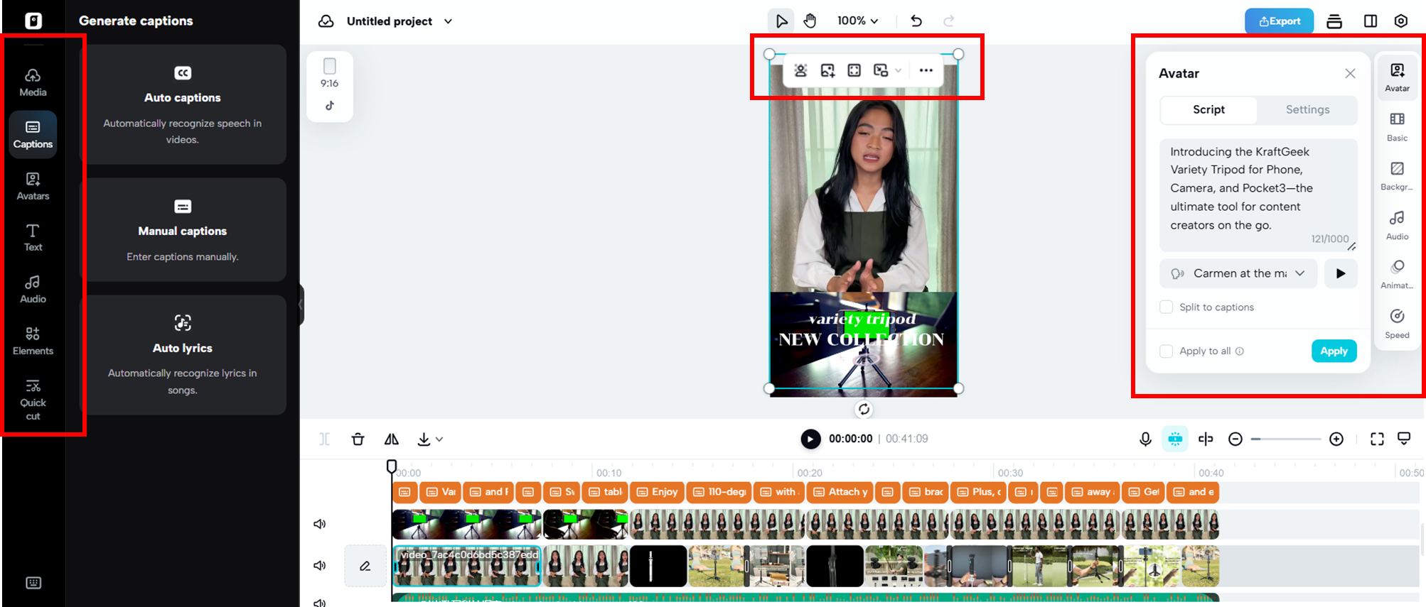Finalize seu vídeo de influenciador