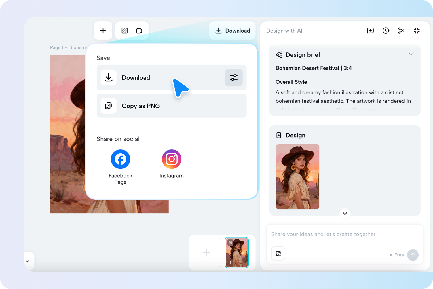 Exportar IA designs gerados do CapCut Design Agent