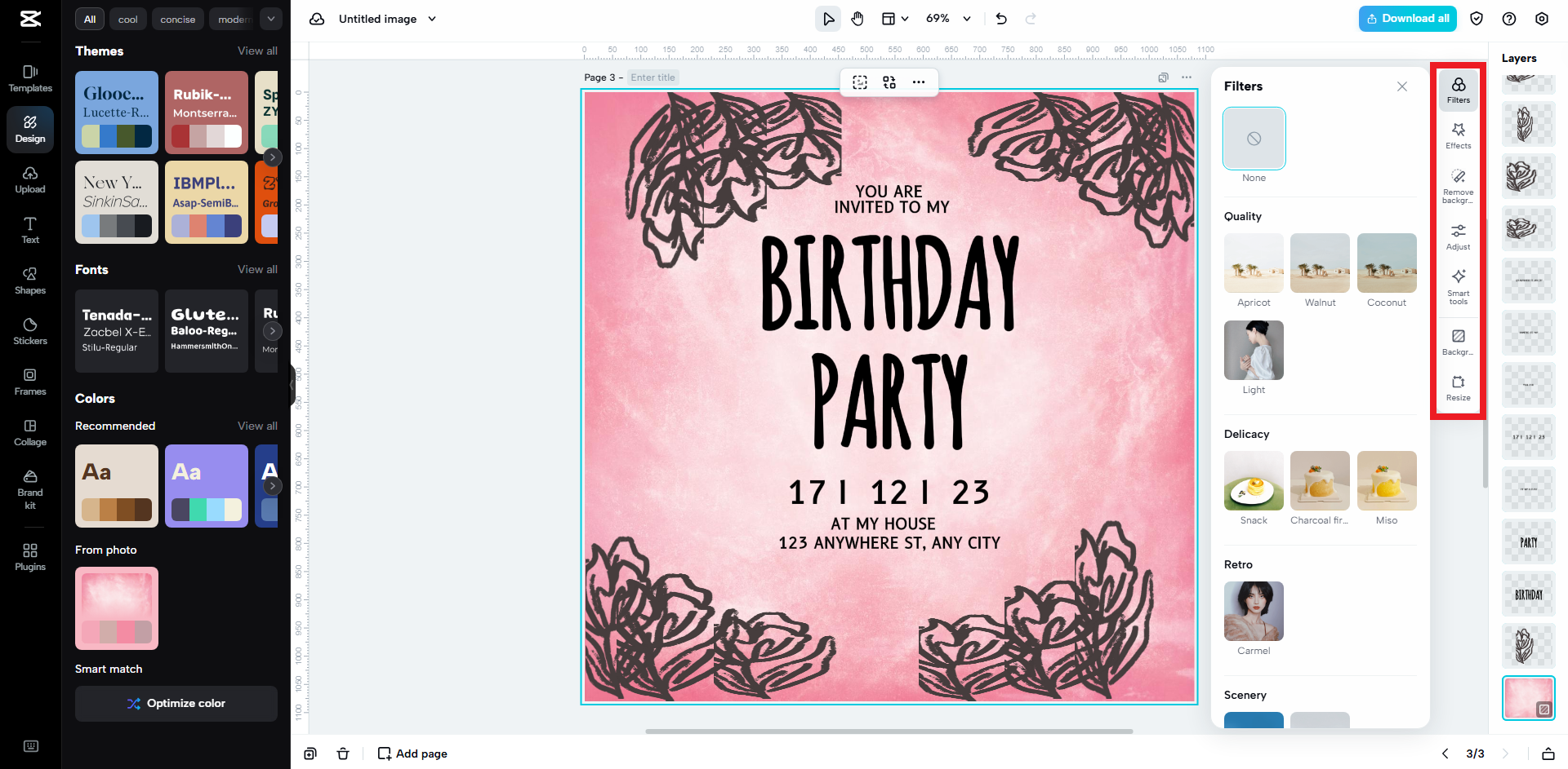 Customize with filters, effects, smart tools