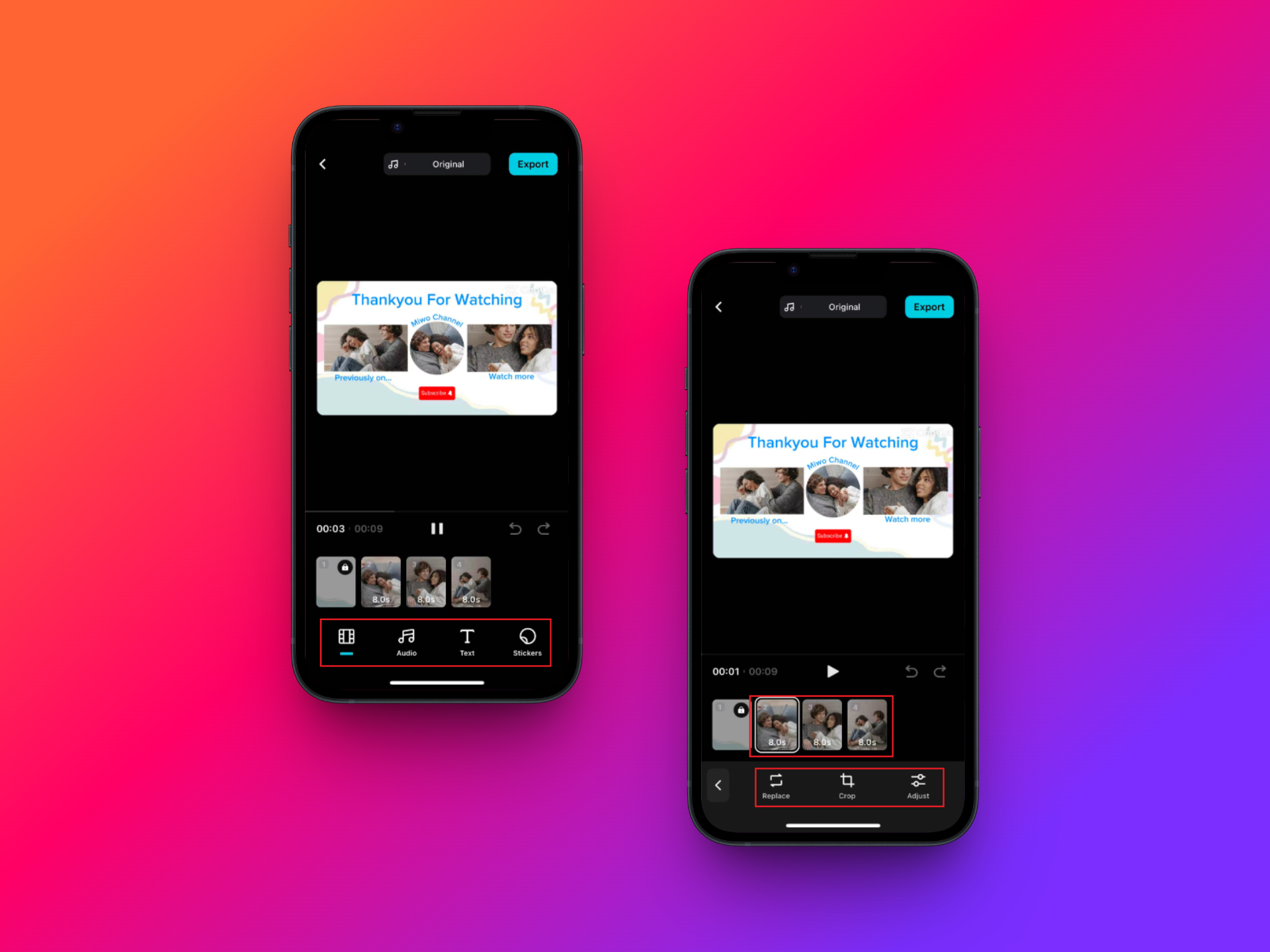 Customize the template characteristics according to your liking