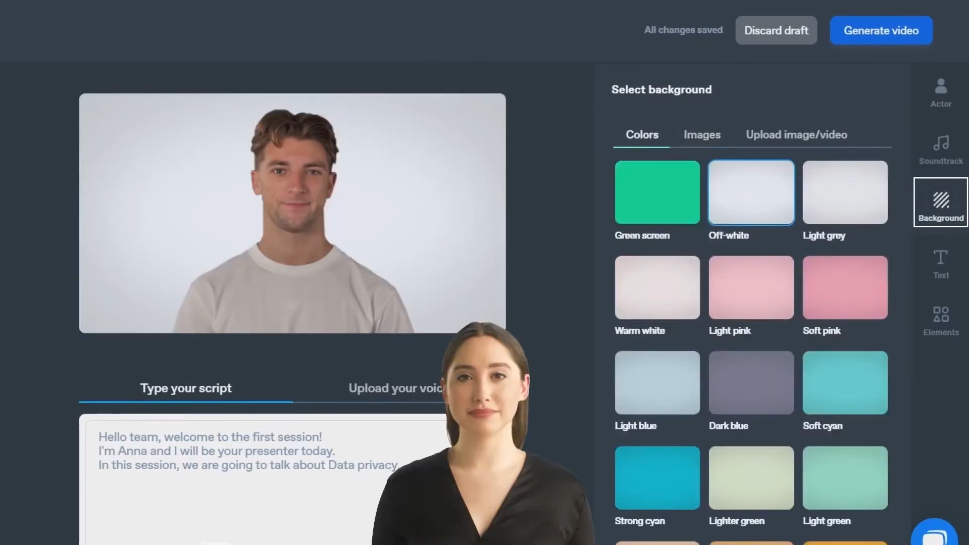 Product demos featuring an AI presenter