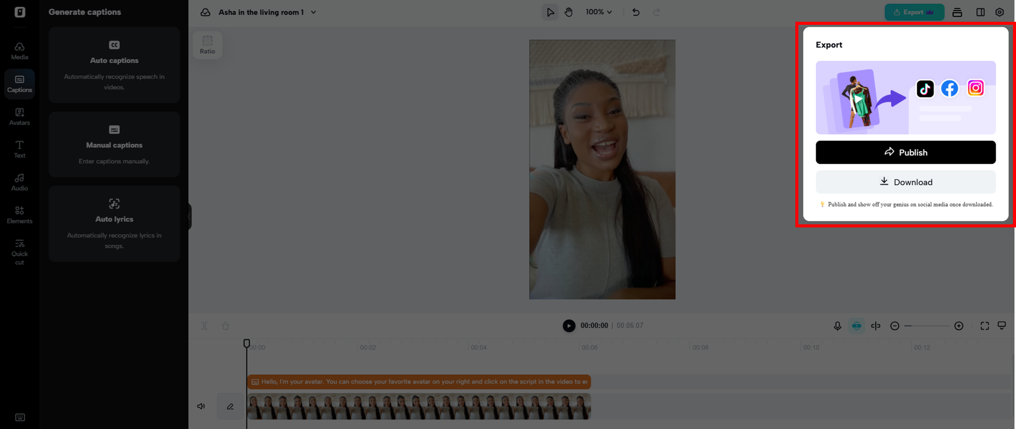 Export and share