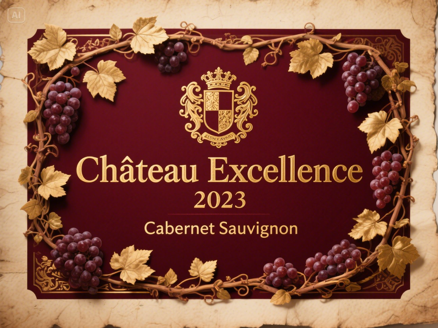 Elegant red wine label