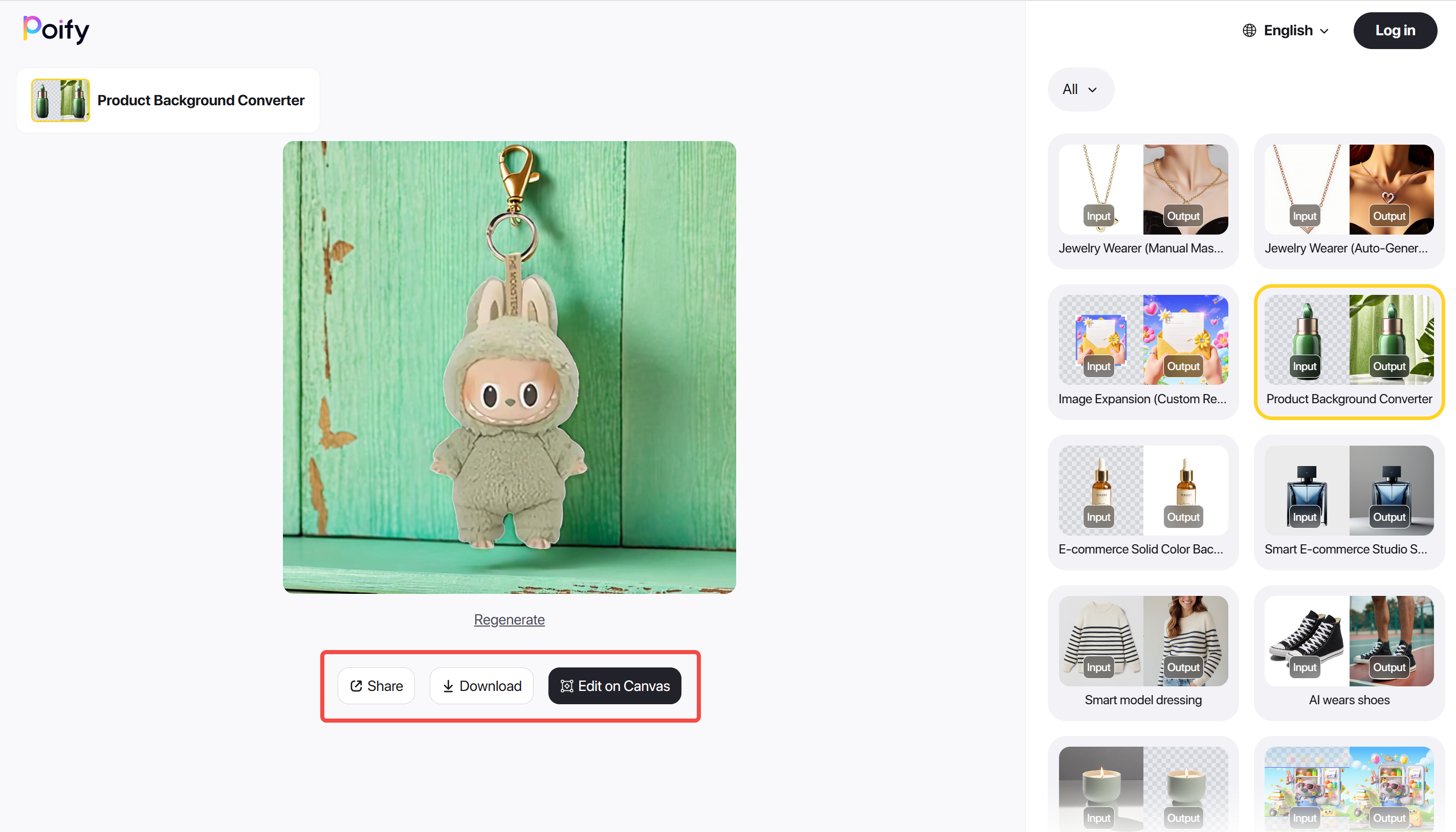 Tải xuống hình ảnh sản phẩm cuối cùng từ Poify