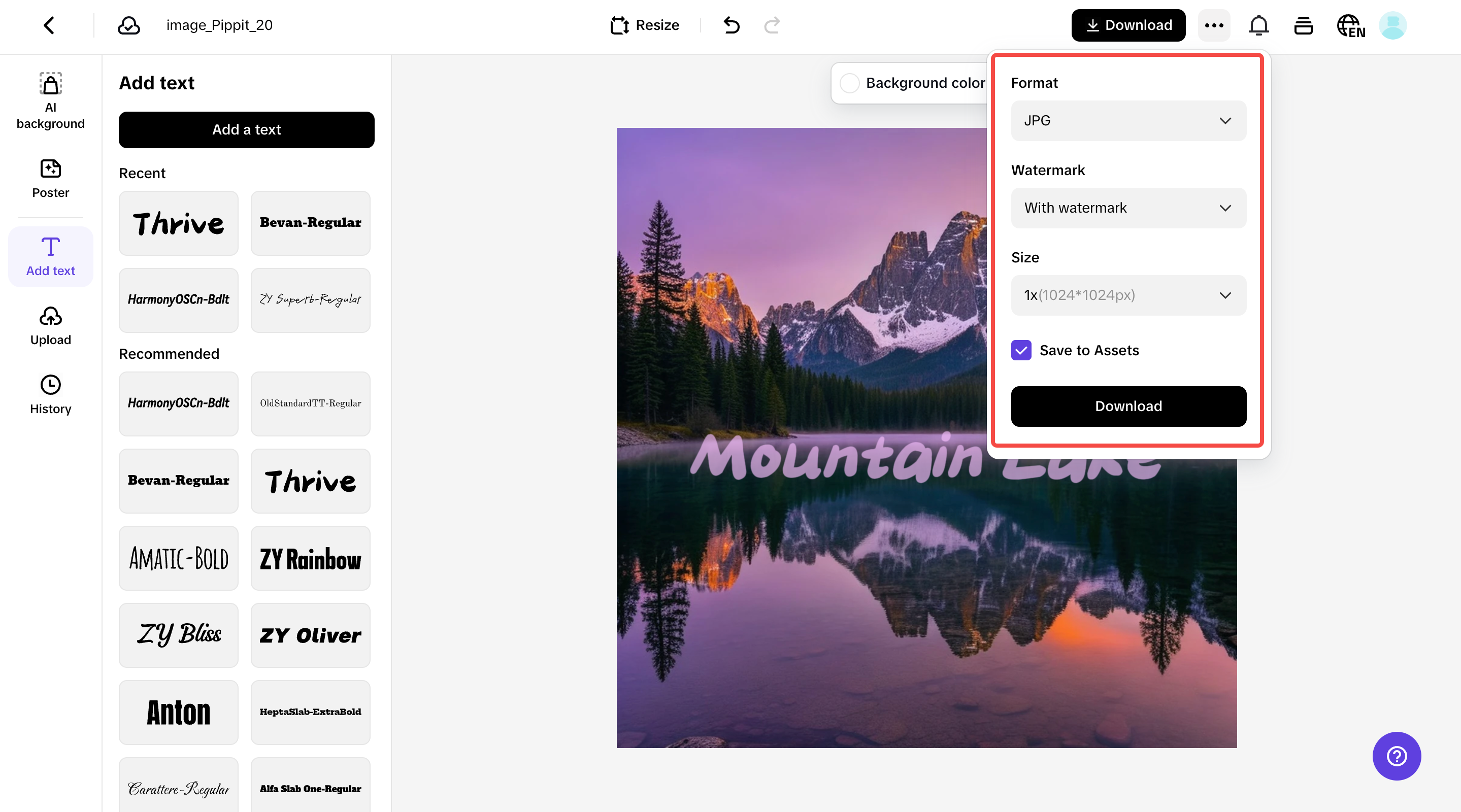 Export your image
