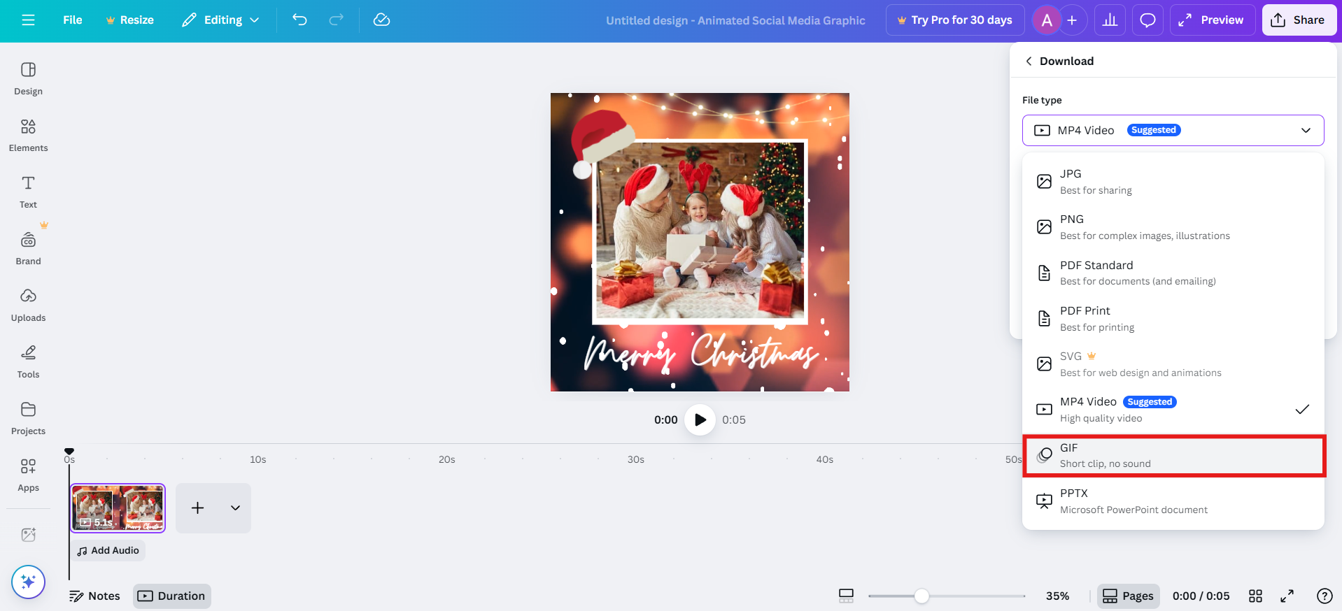 Canva GIF maker