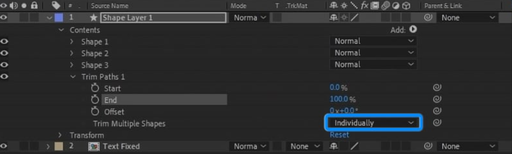 Organize shapes and add Trim Paths to After Effects