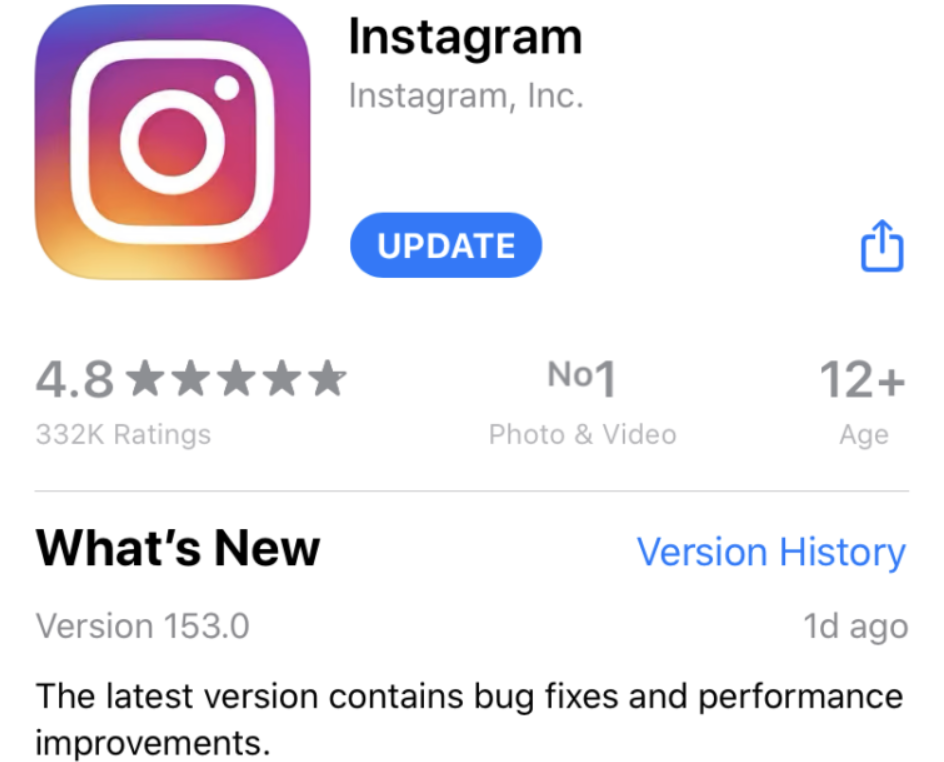 Update Instagram to the Latest Version