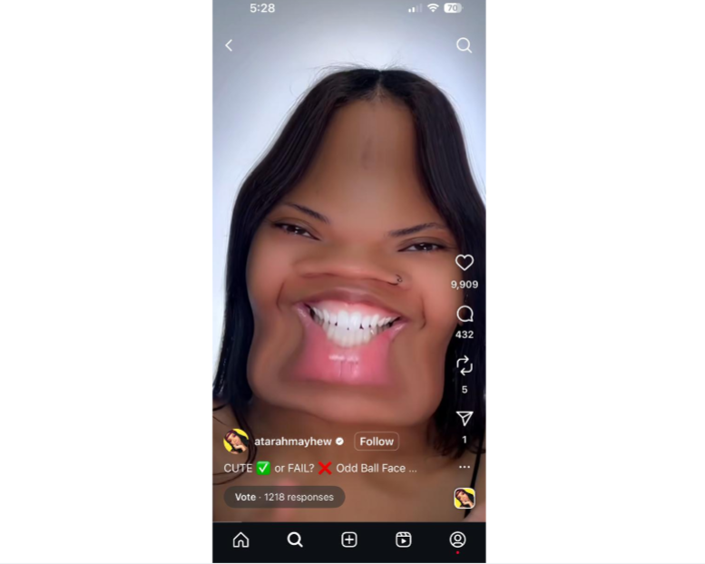 Instagram Face Distort filter