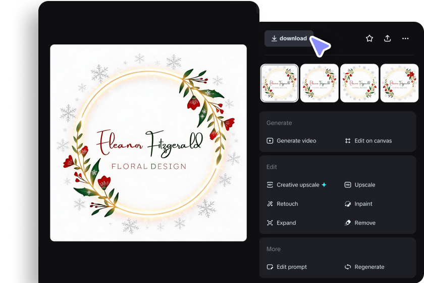 Affinez et téléchargez votre logo de Noël