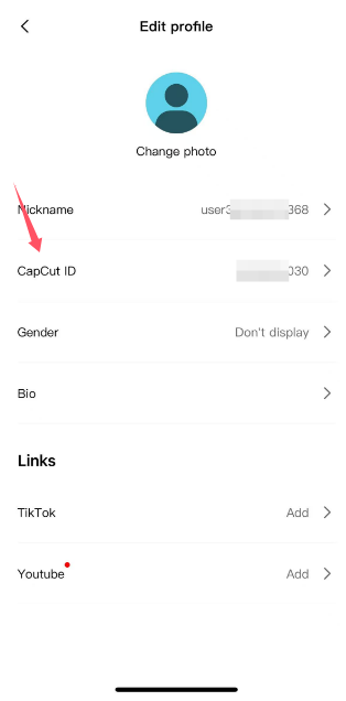 Find CapCut ID on CapCut iOS