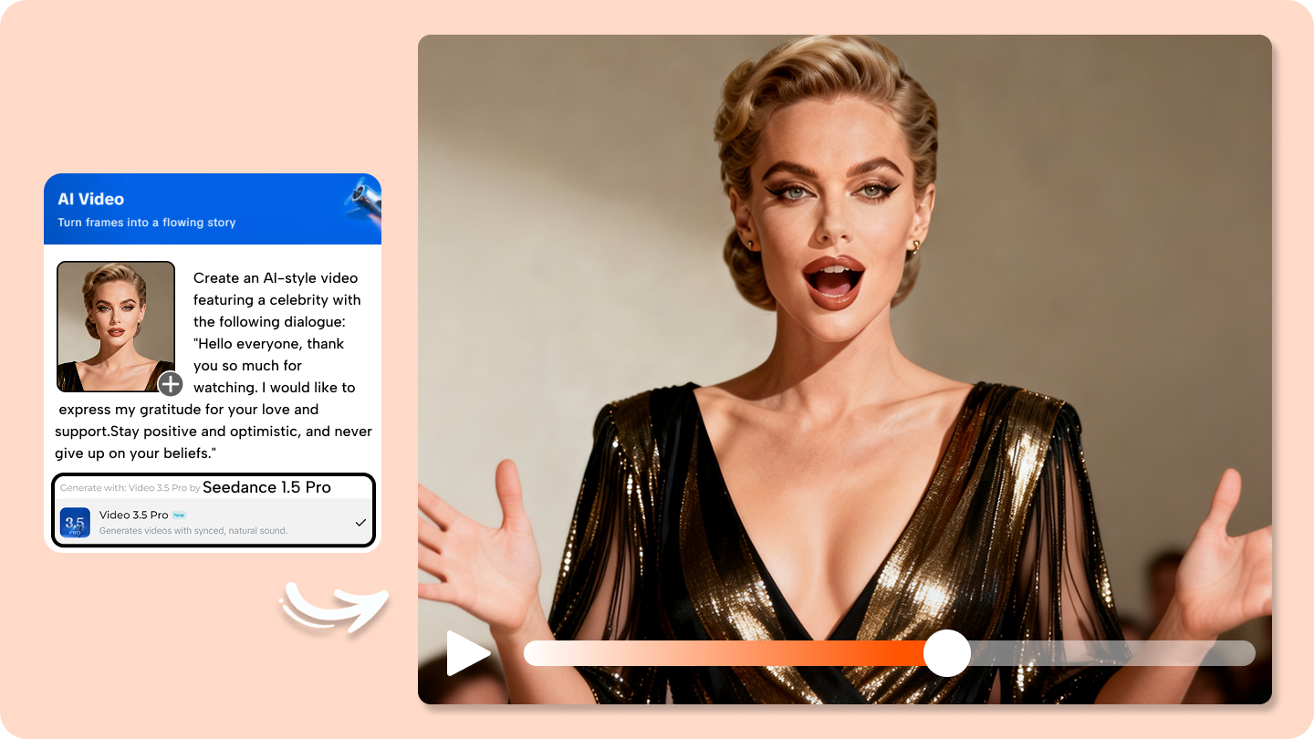 Generador de videos de IA de celebridades: cree videos virales de IA de  celebridades, image size:1440x810