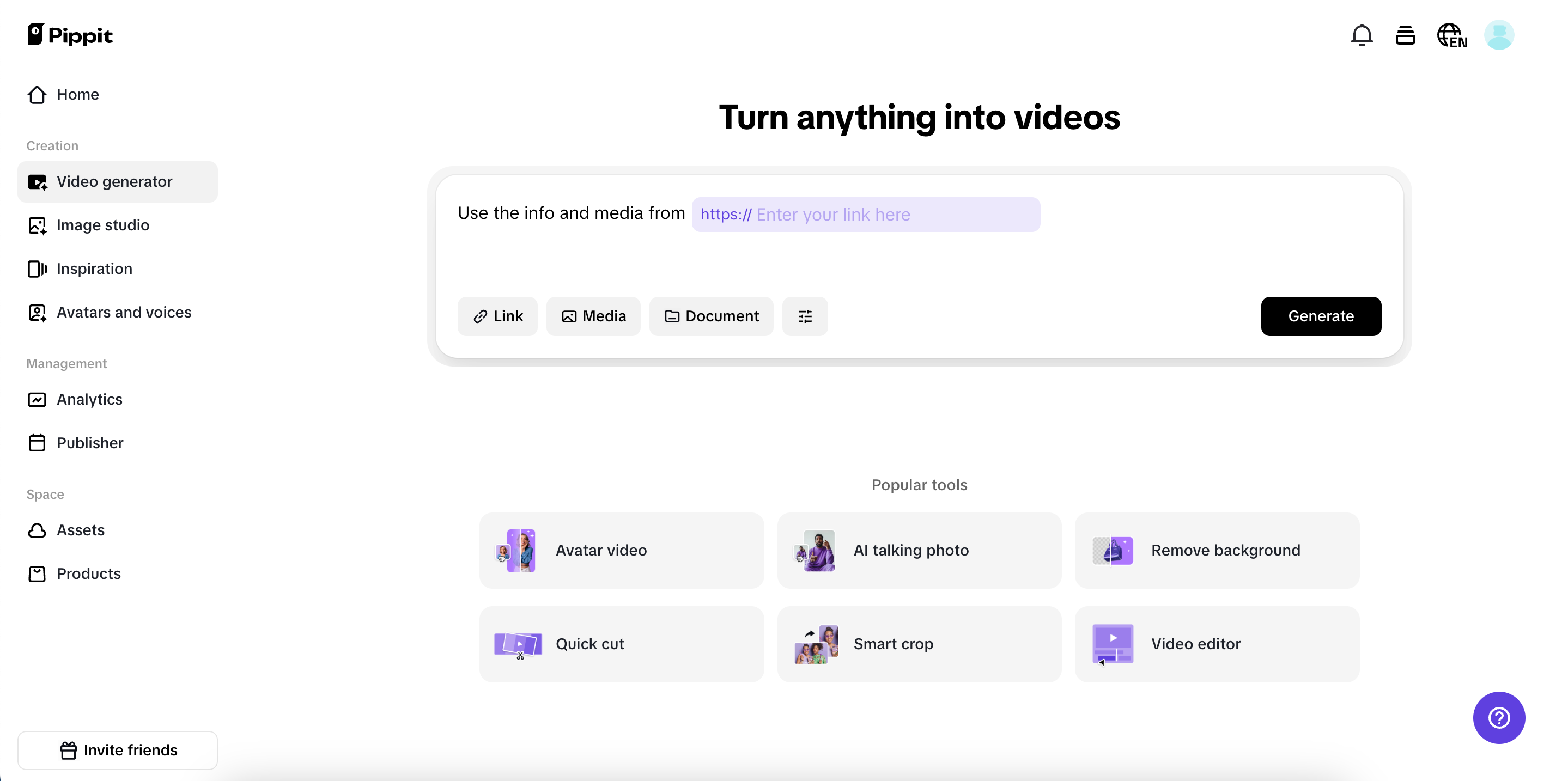 One-click video solution interface