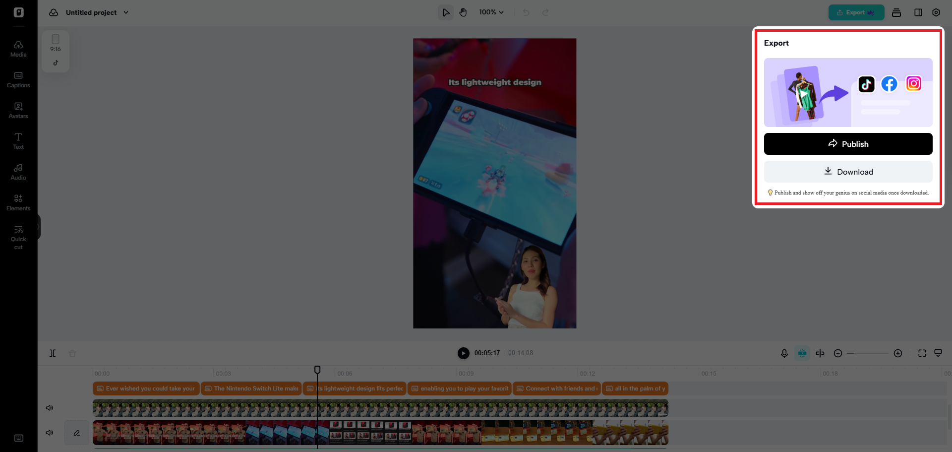 Export your video