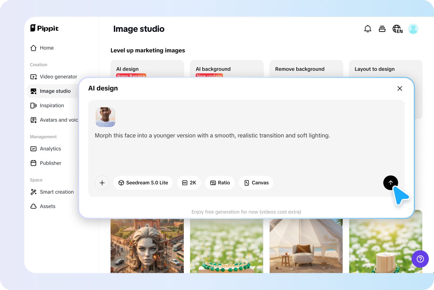 Morph your face with AI