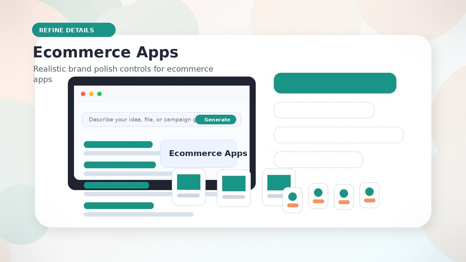 Ecommerce Apps realistic refine details visual for ecommerce apps