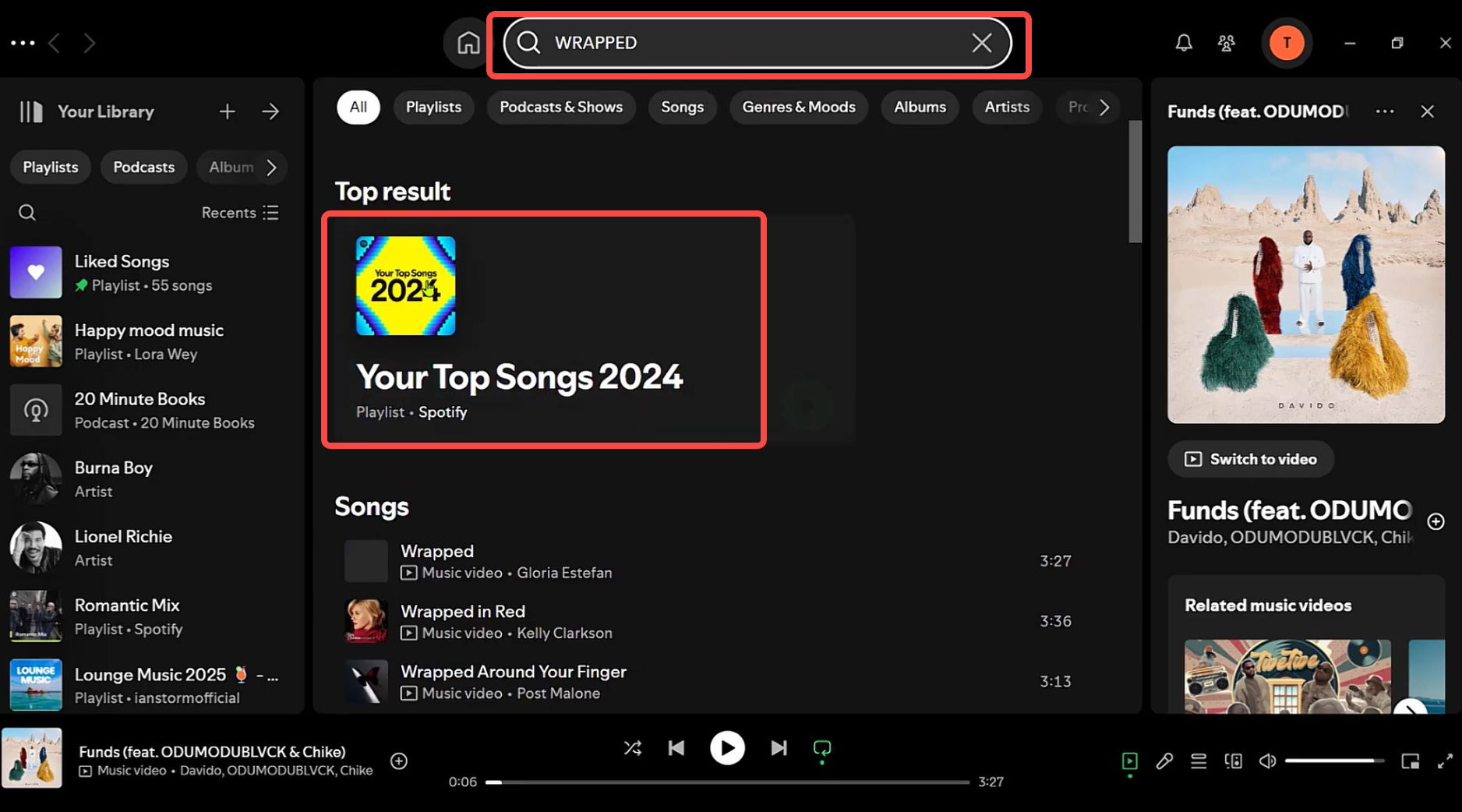 Image showing how to access your Spotify Wrapped