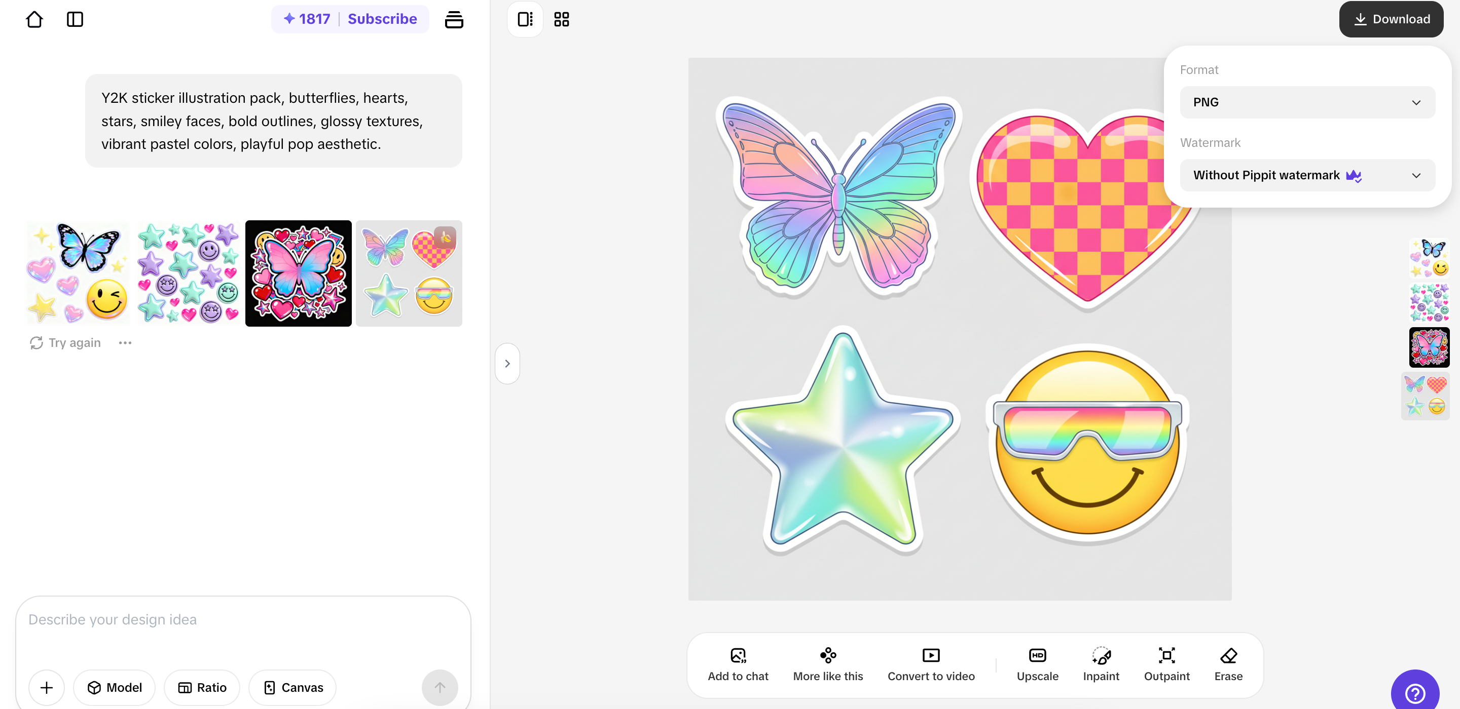 Exportando imagem do Pippit