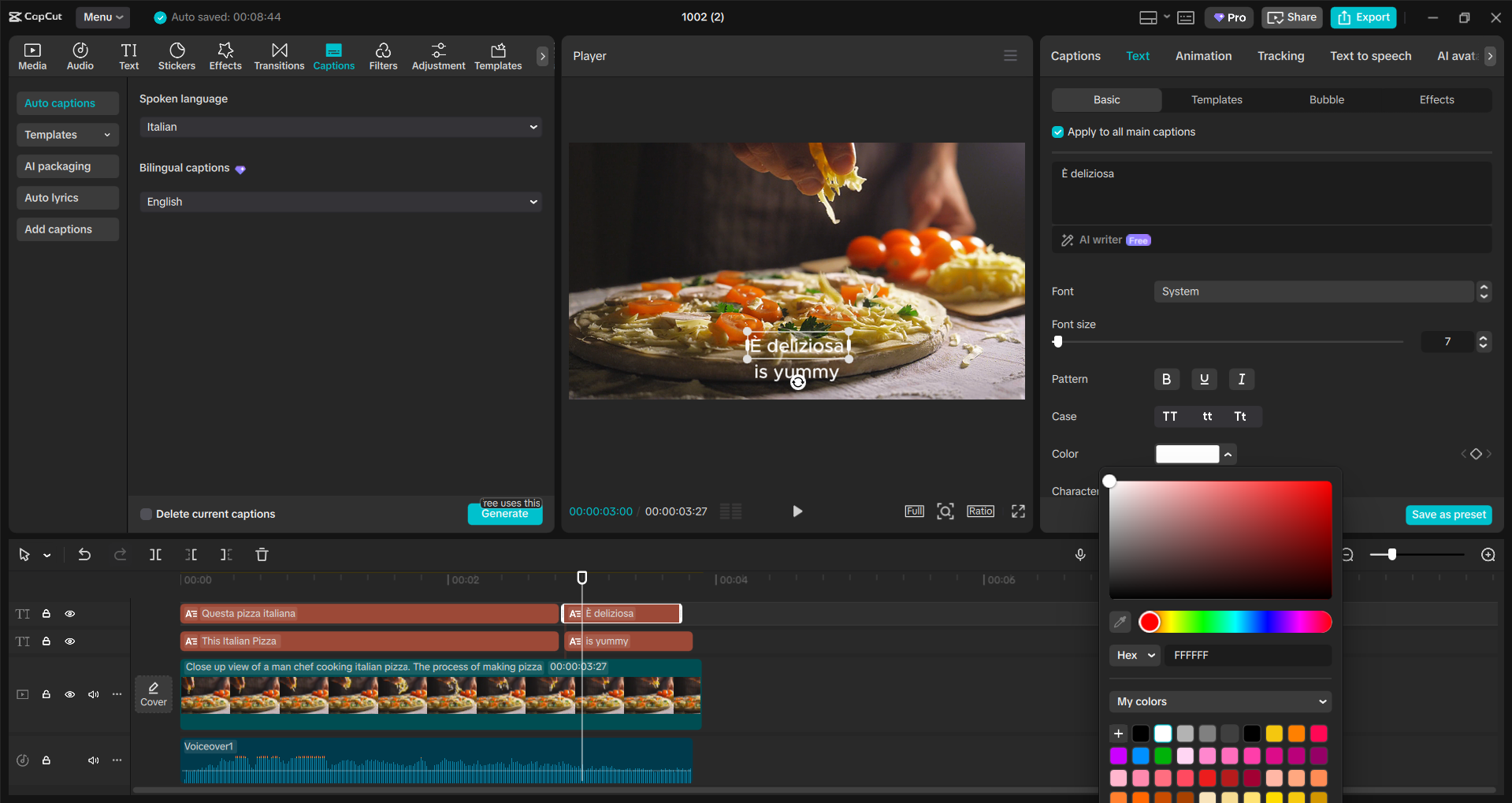 Interface of the CapCut desktop video editor - a user-friendly tool to translate video content