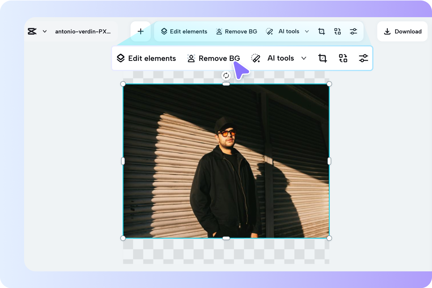 Use  CapCut's photo cut-out tool for removing and changing image backgrounds