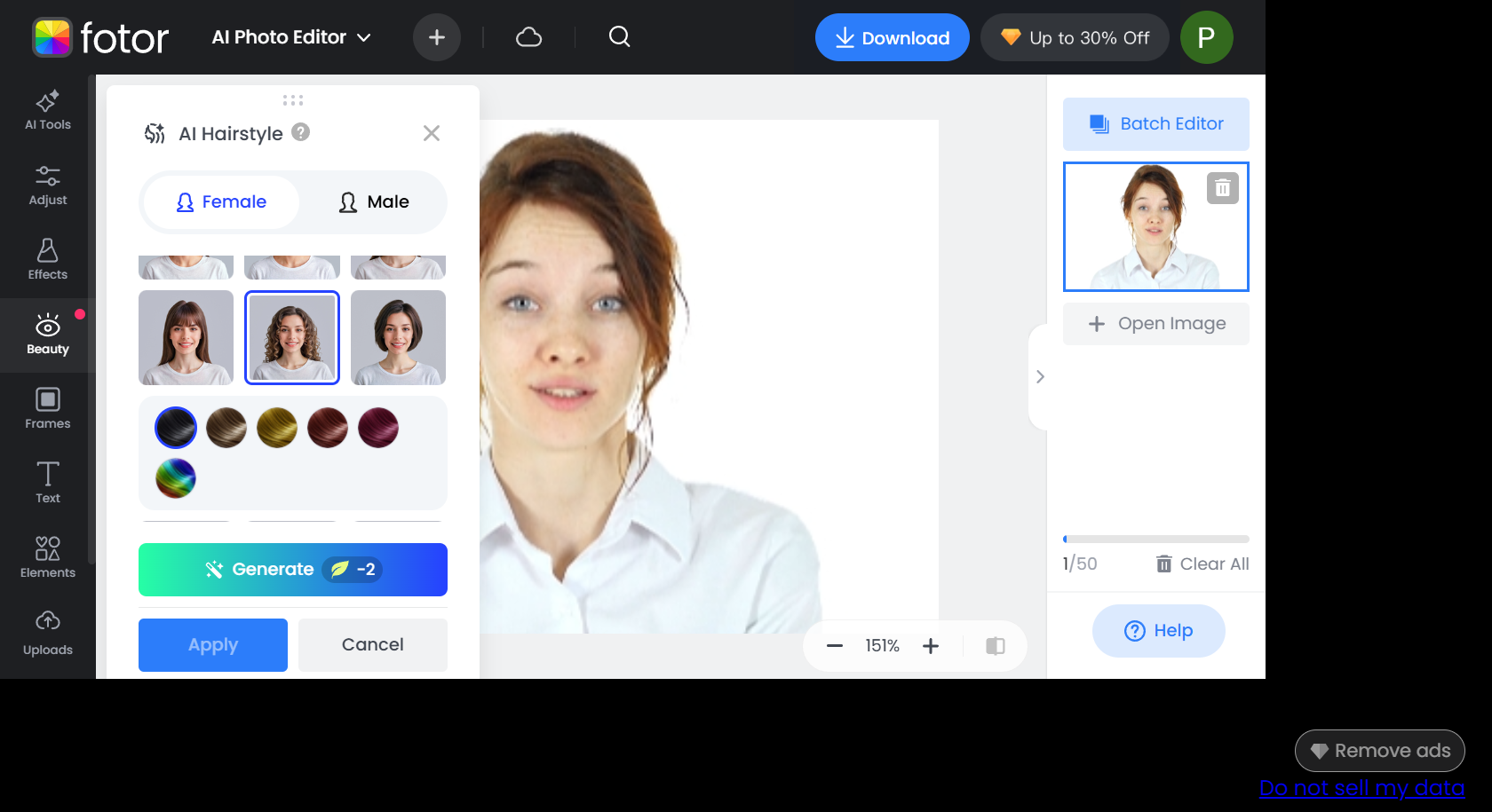Fotor účes měnič