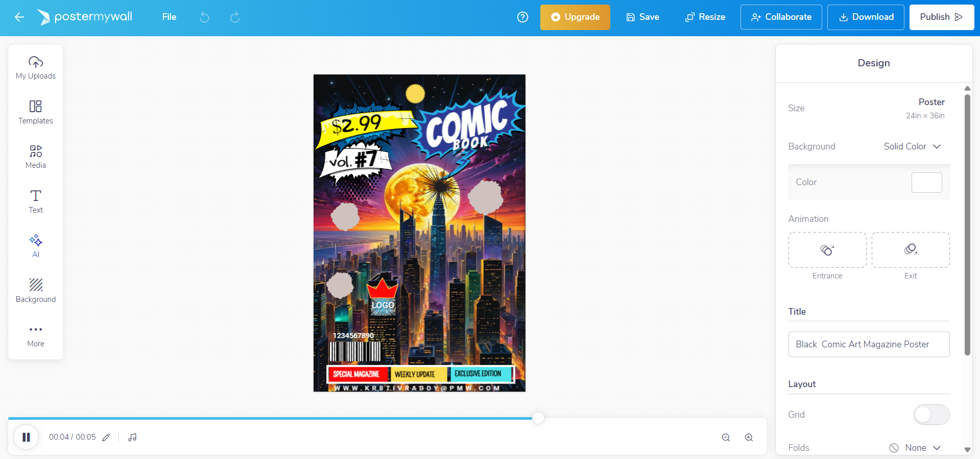 Postermywall interface