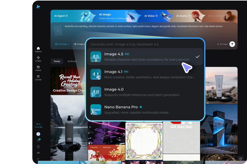 select model and generate design 