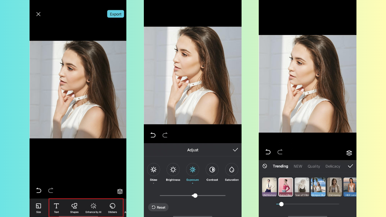 Controle criativo com adesivos, textos e filtros