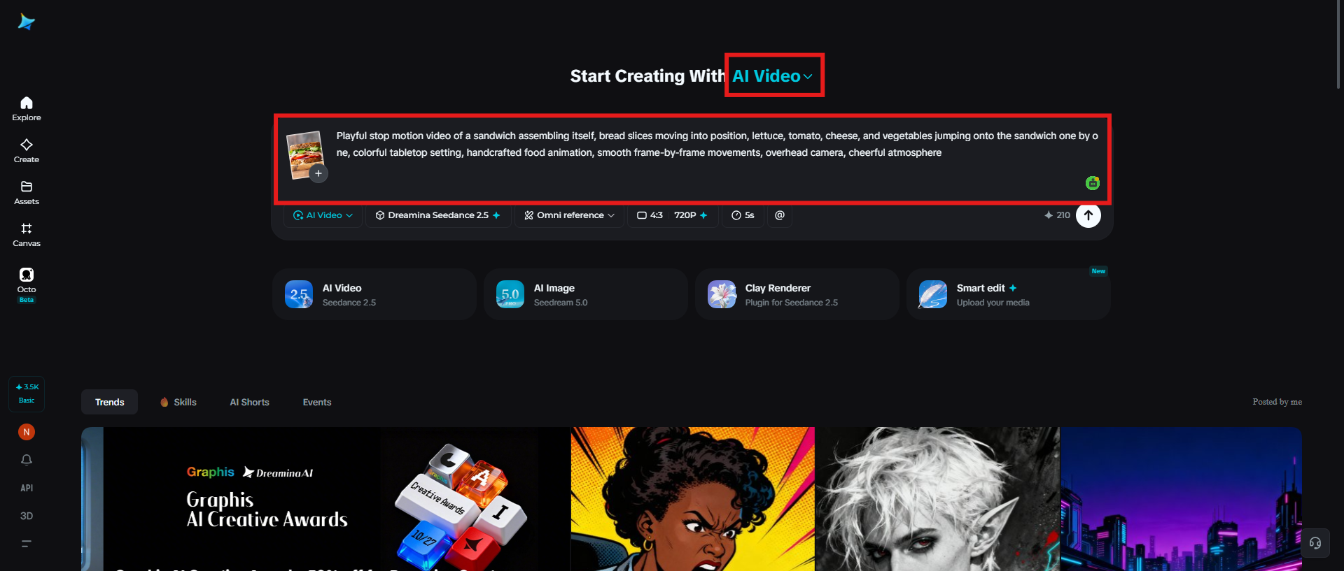Upload references and add a prompt