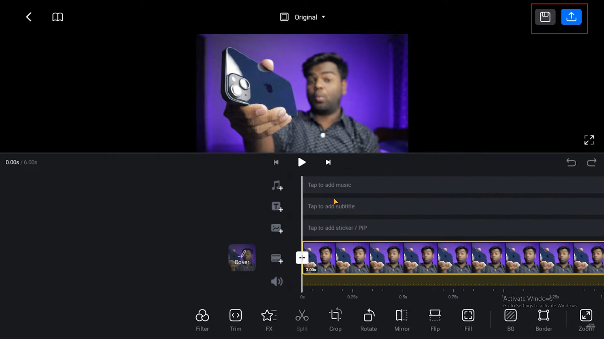 A szerkesztett tárcsák mentése a VN videószerkesztőből