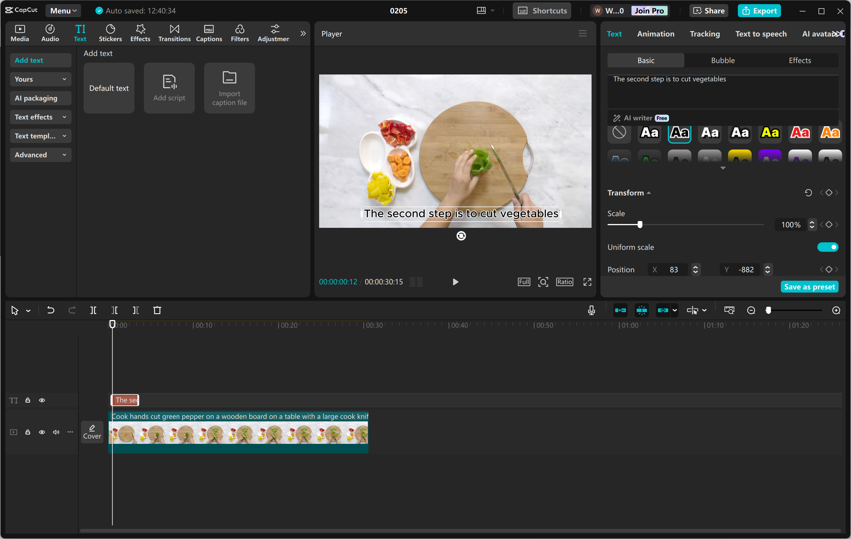 Pace your video appropriately