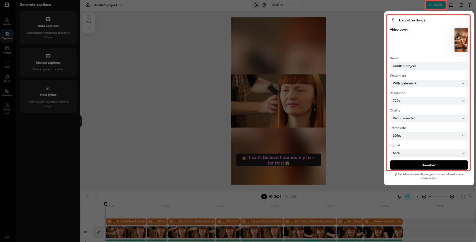 I-download ang iyong kumpletong video.