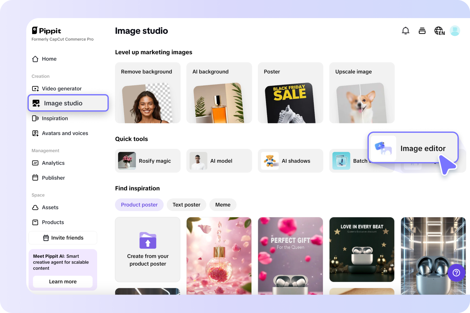 Access the Image editor