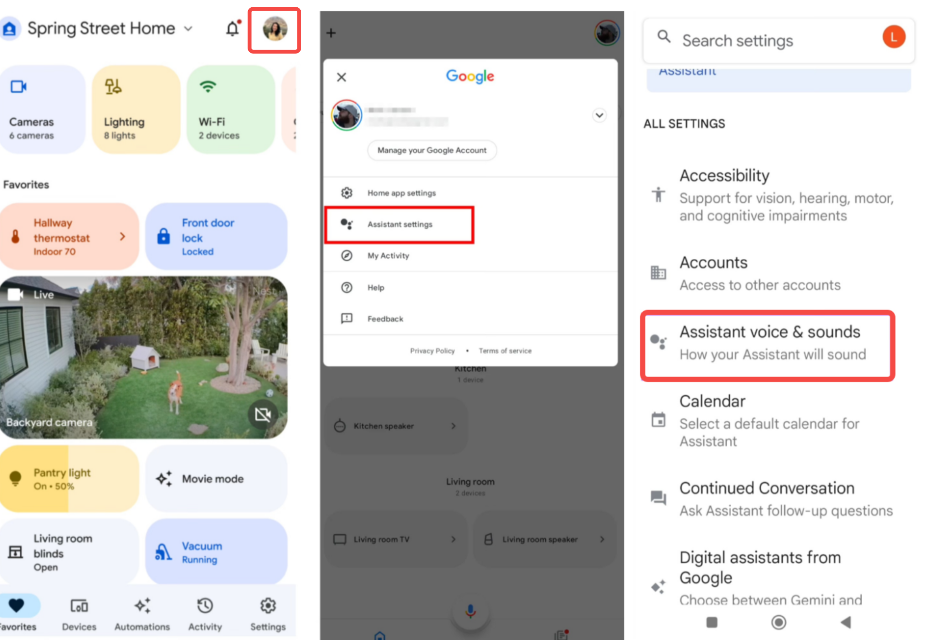 Changing the Google Assistant voice on a speaker