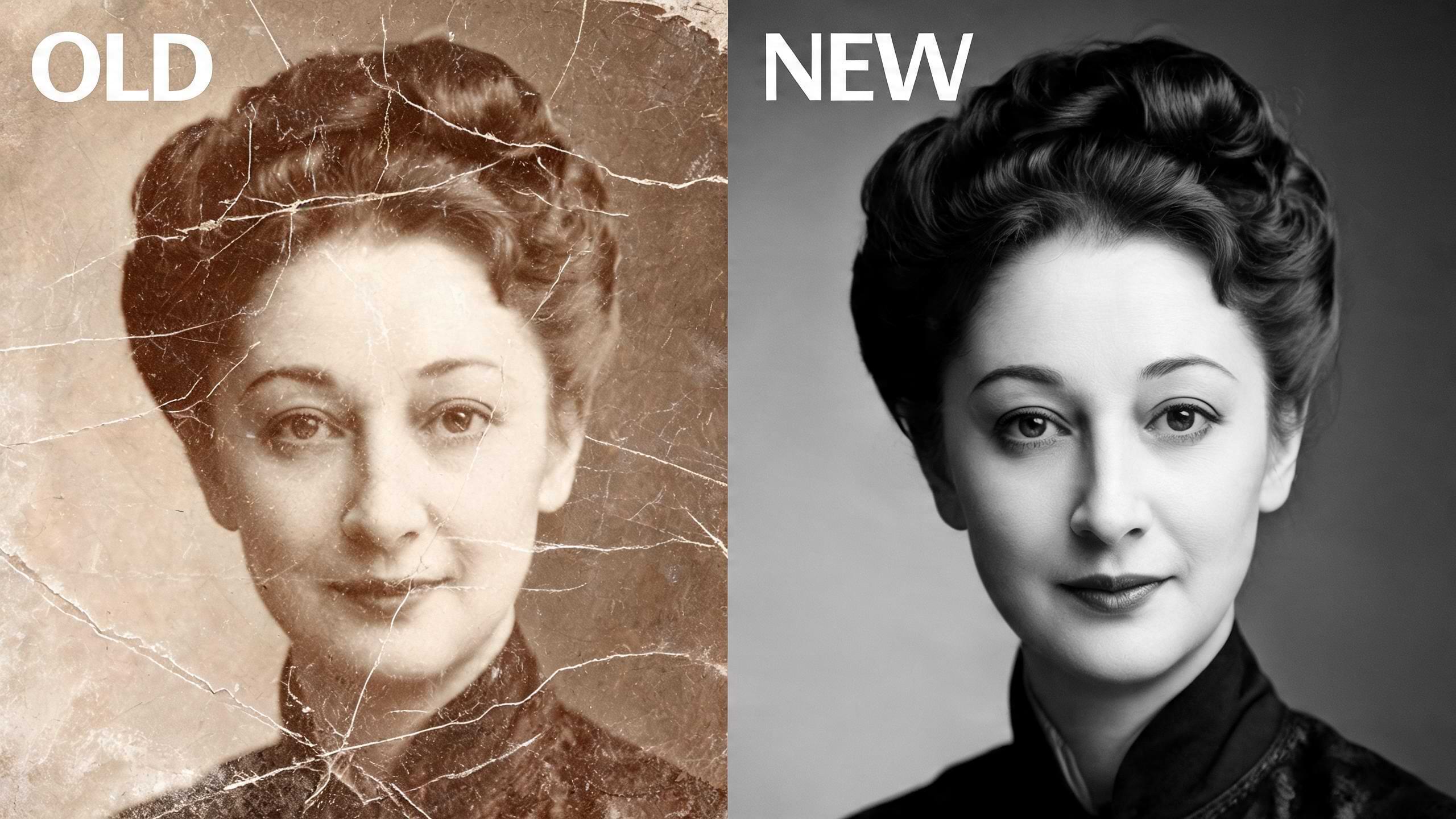 Restoring vintage black and white portraits