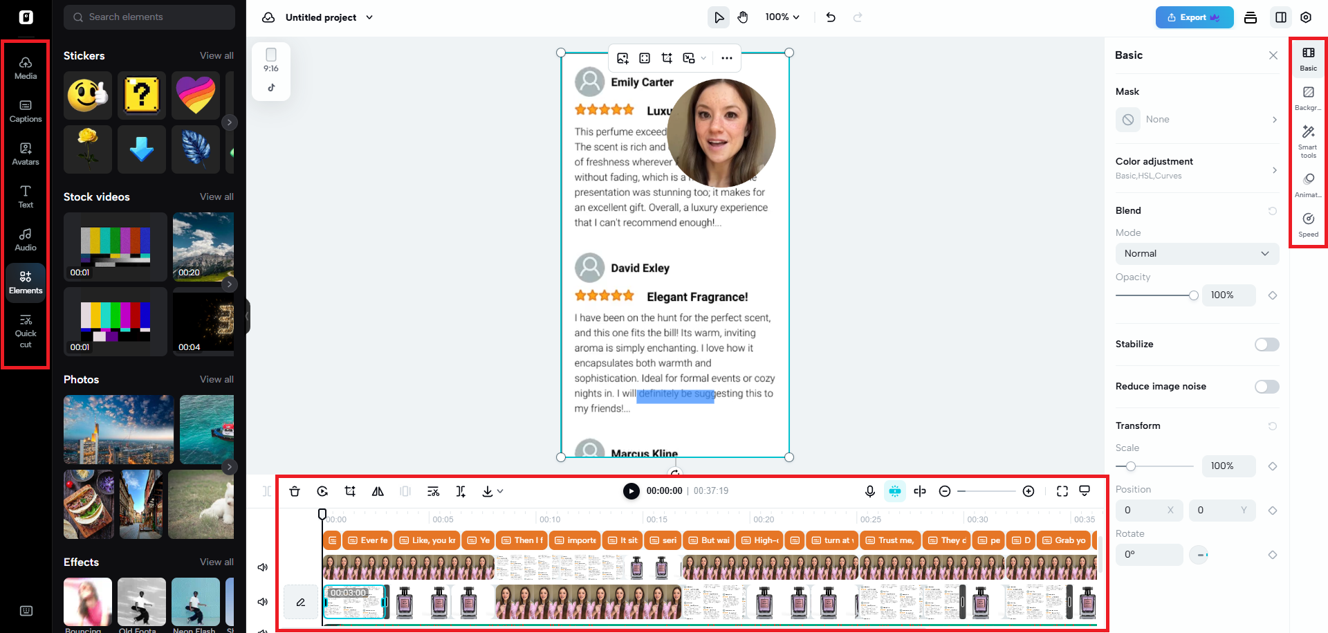 Built-in video editing tools