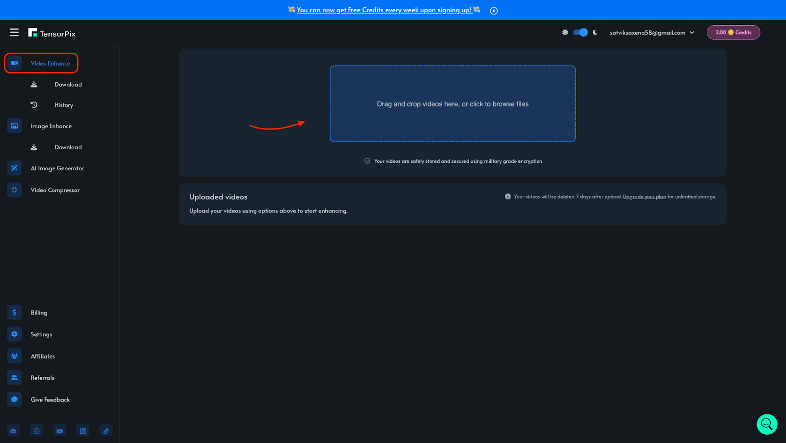 Load your video onto TensorPix