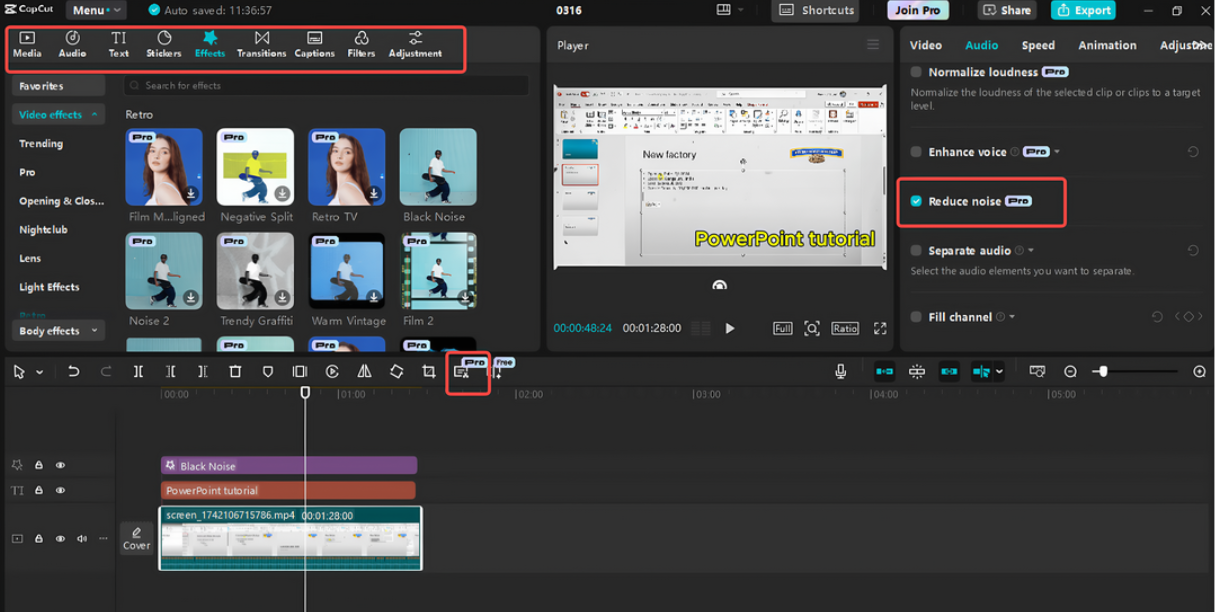 Редагування запису в CapCut