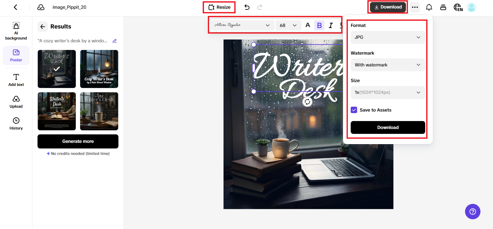 Select, edit, and finalize your design