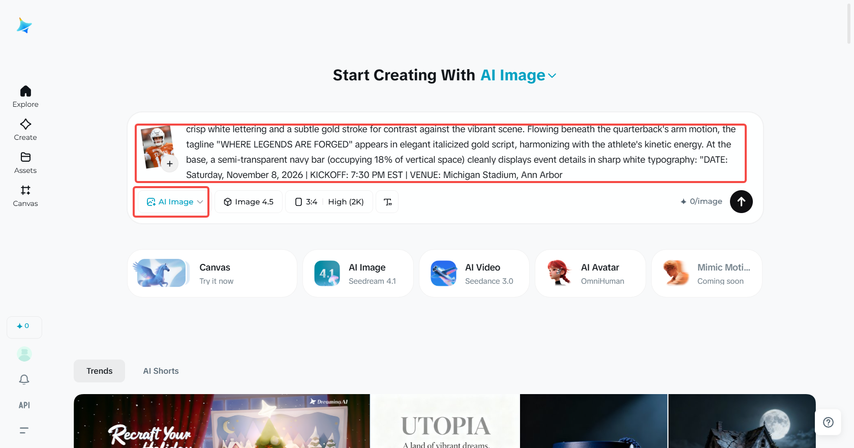 Enter a prompt for the football poster design