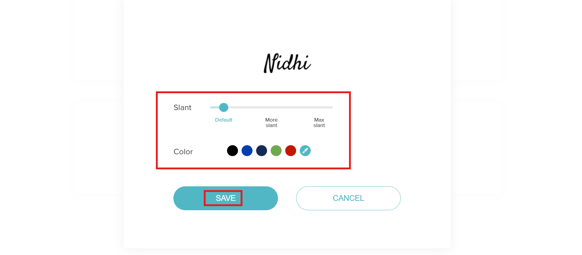 customize the signature