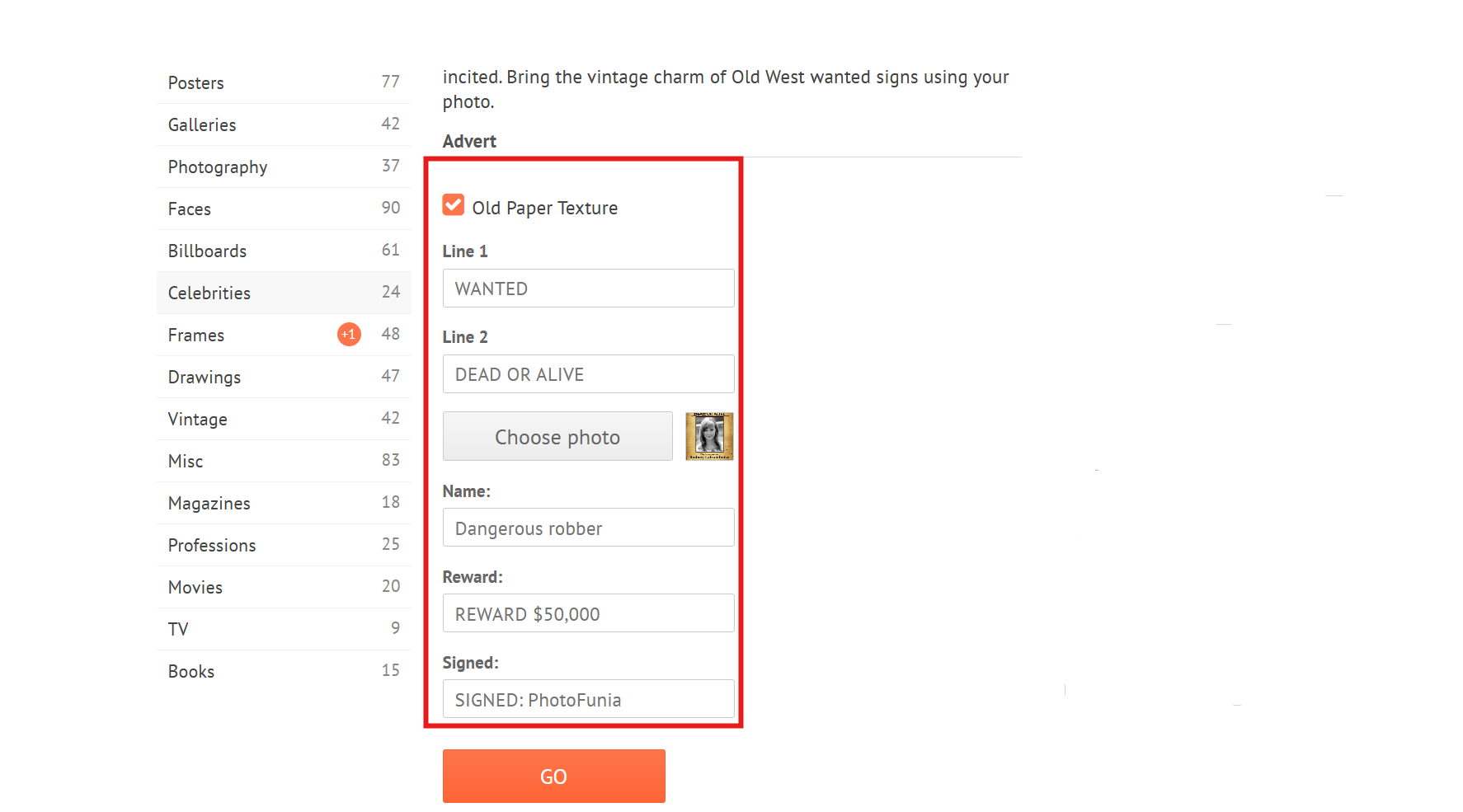 Create a wanted poster for free