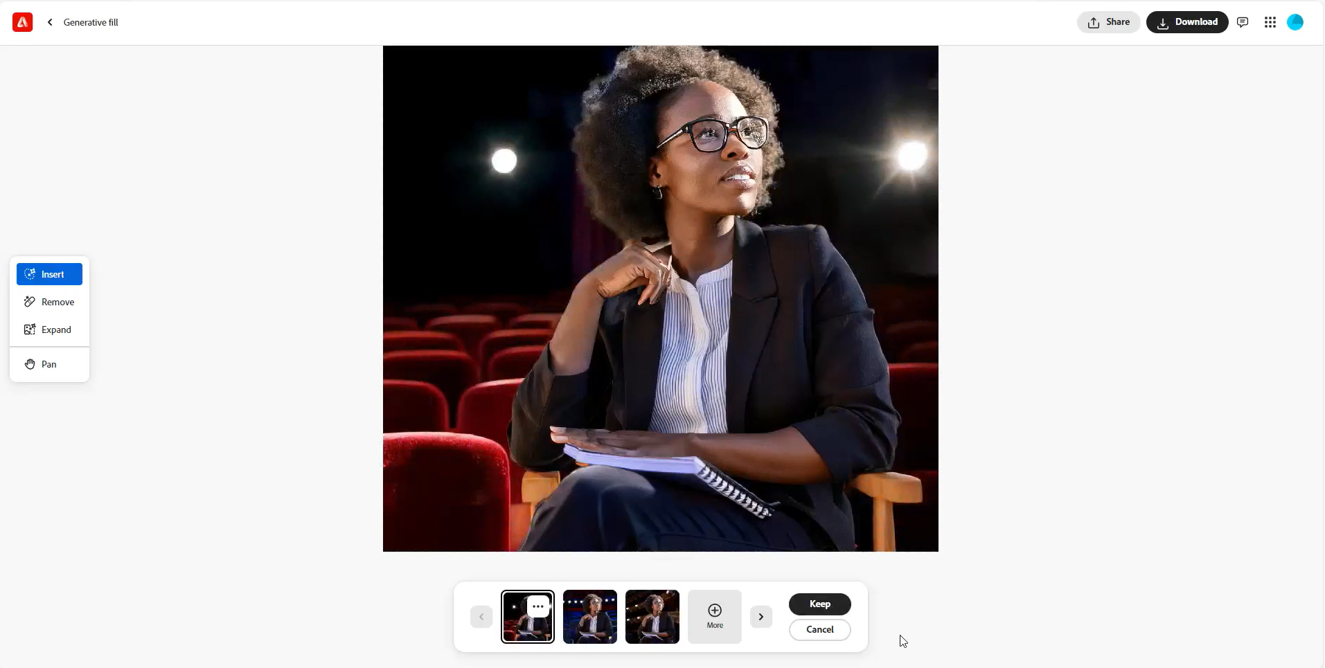 Generating an image with Adobe AI image generator