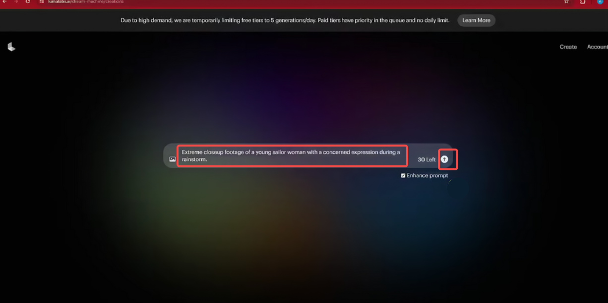 Digite o script na caixa